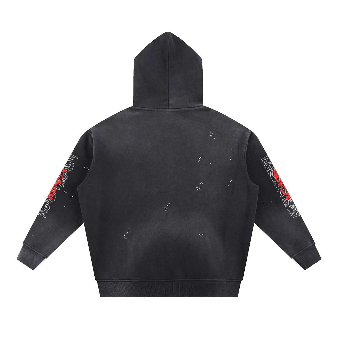 Vintage Washed Frayed Fleece Hoodie