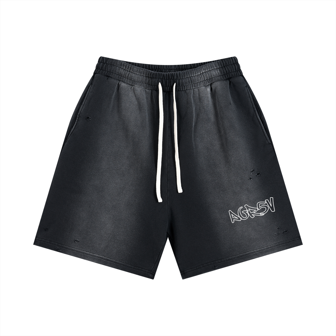 Sunfade Distressed Cotton Shorts – Unisex Relaxed Fit