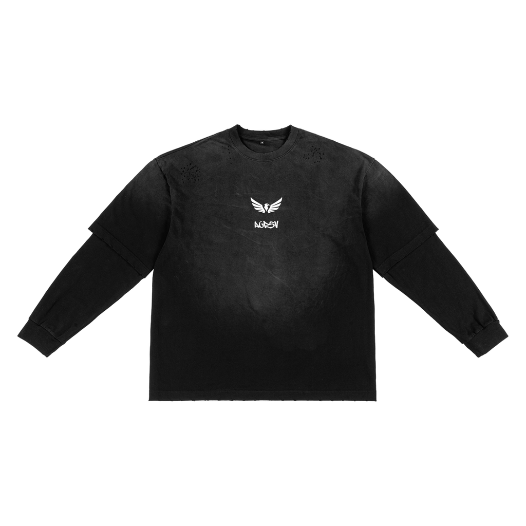 Sunfade Hand-Frayed Faux Two-Piece T-Shirt