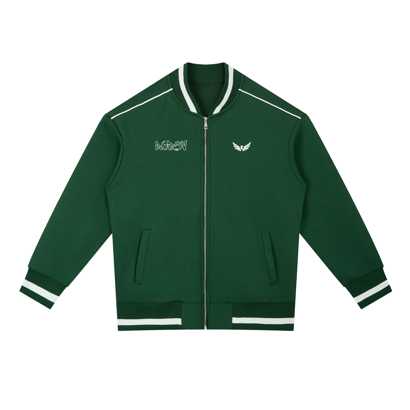Contrast Piping Zip Bomber Jacket – Heavyweight Unisex Fit