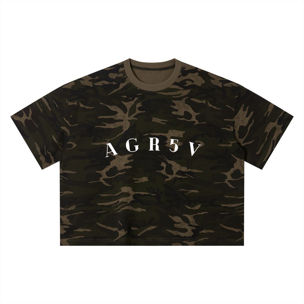 Camo Boxy Drop Shoulder Tee – Unisex Oversized Fit