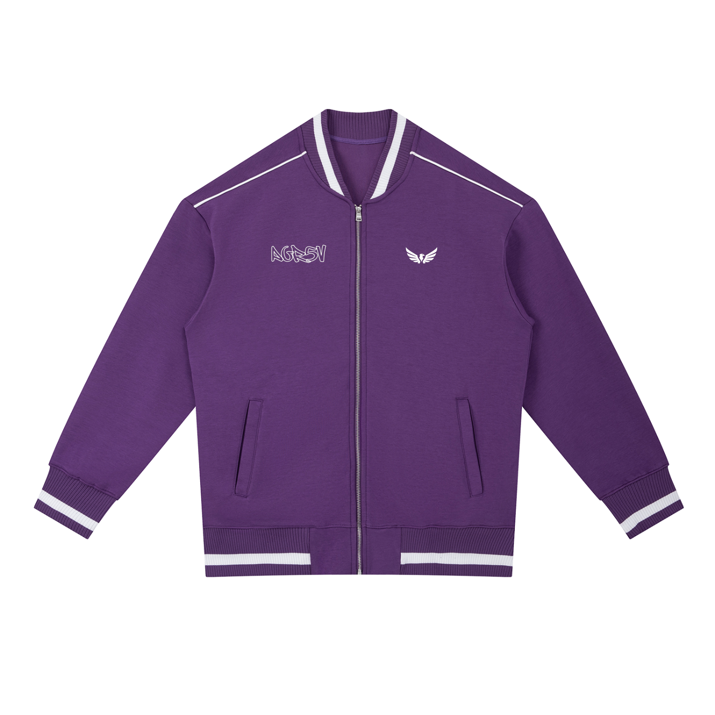 Contrast Piping Zip Bomber Jacket – Heavyweight Unisex Fit