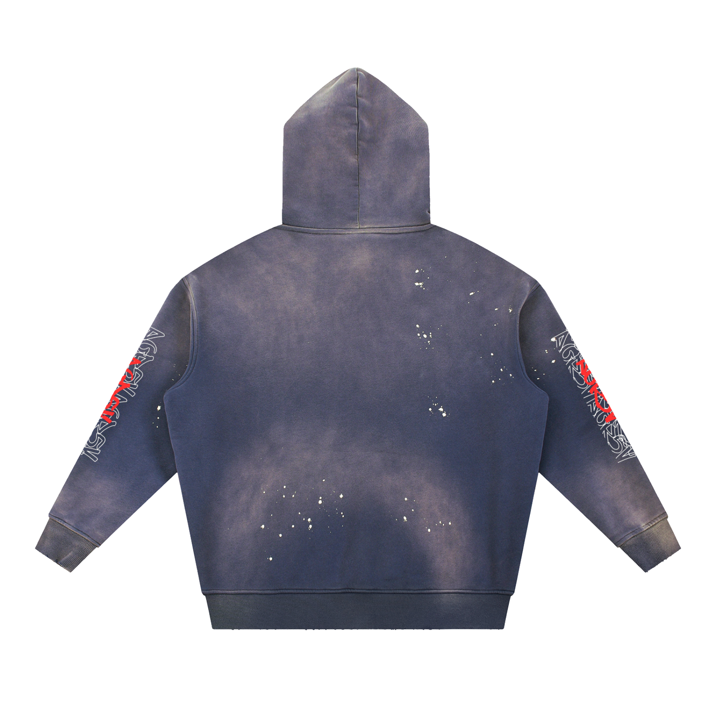 Vintage Washed Frayed Fleece Hoodie