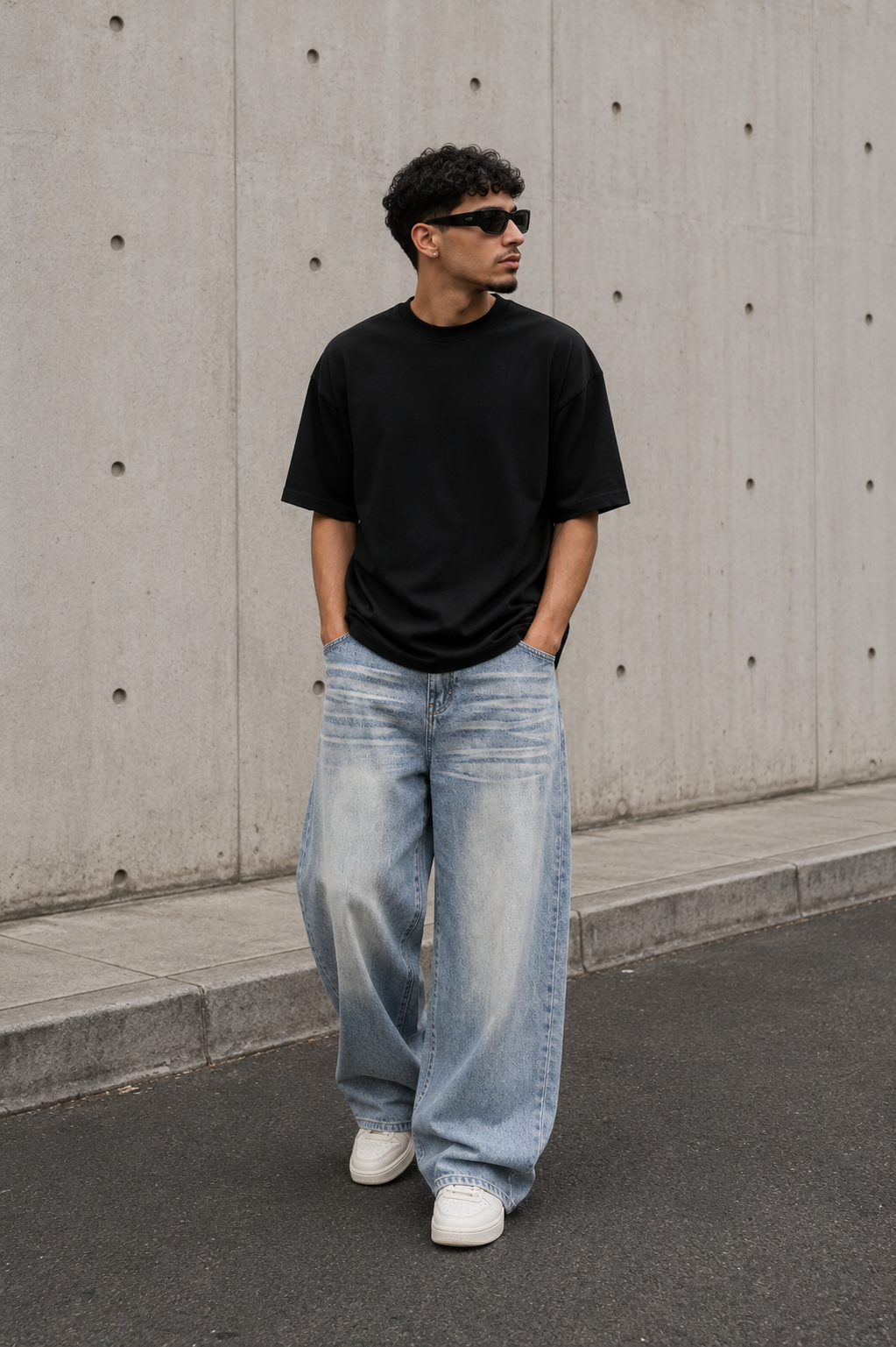 Men's Enzyme Washed Wide Leg Denim – Relaxed Fit