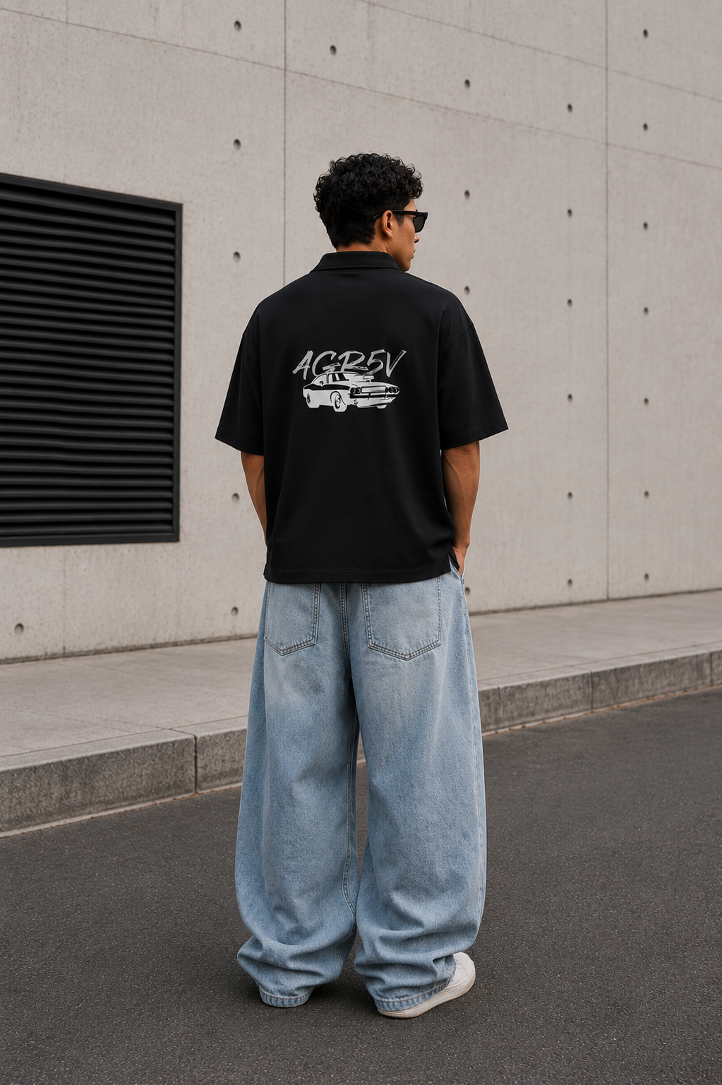 Drop Shoulder Short-Sleeve Polo – Unisex Streetwear Fit