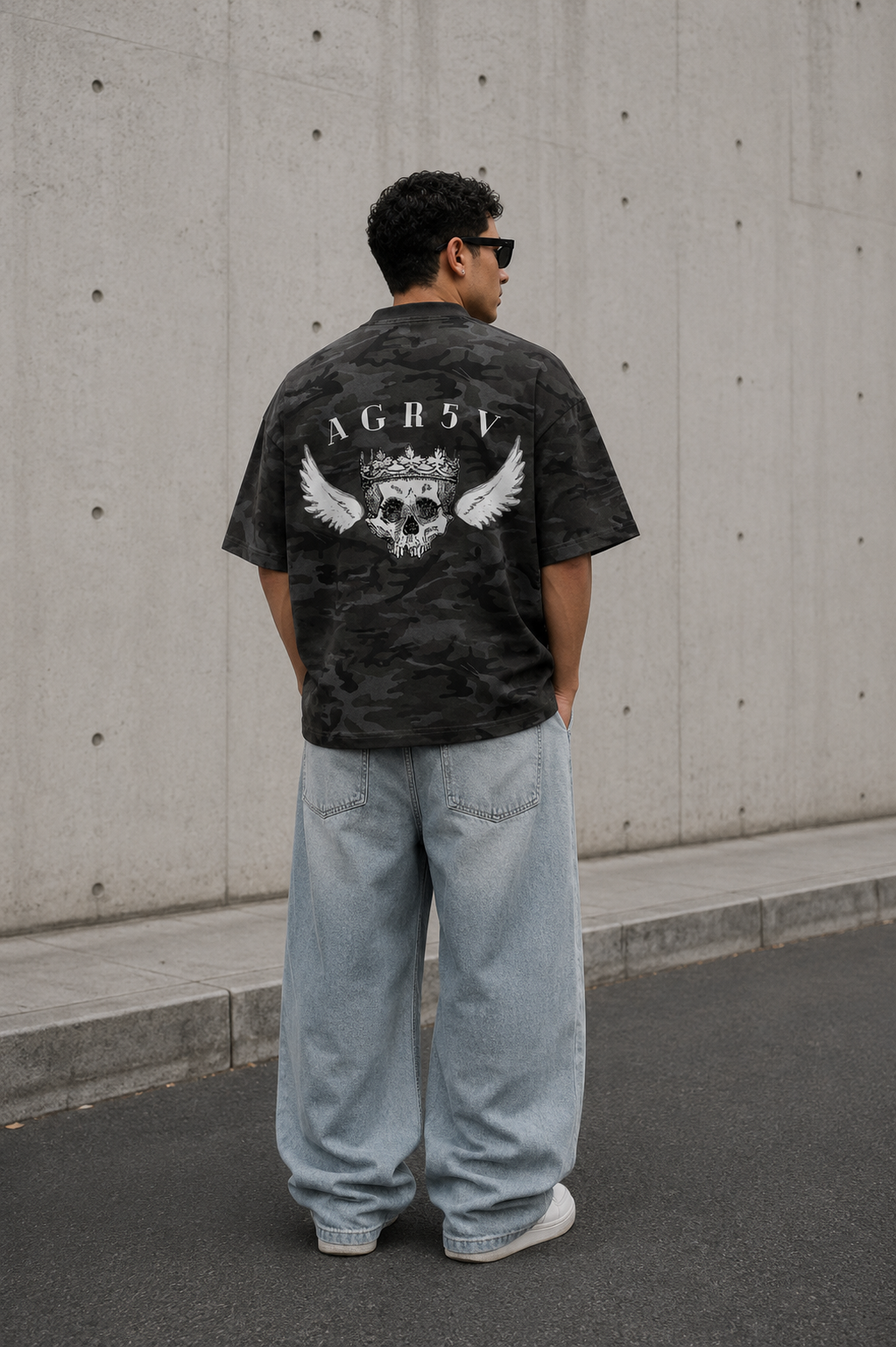 Camo Boxy Drop Shoulder Tee – Unisex Oversized Fit