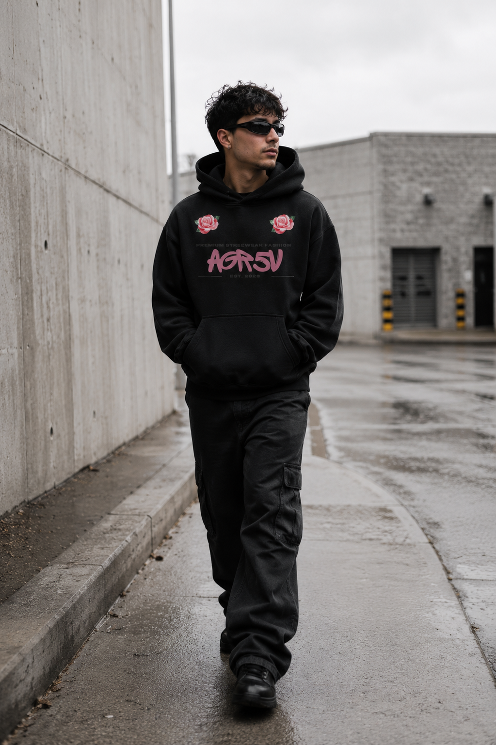 Everyday Fleece Hoodie – Heavyweight Drop Shoulder in Washed Black