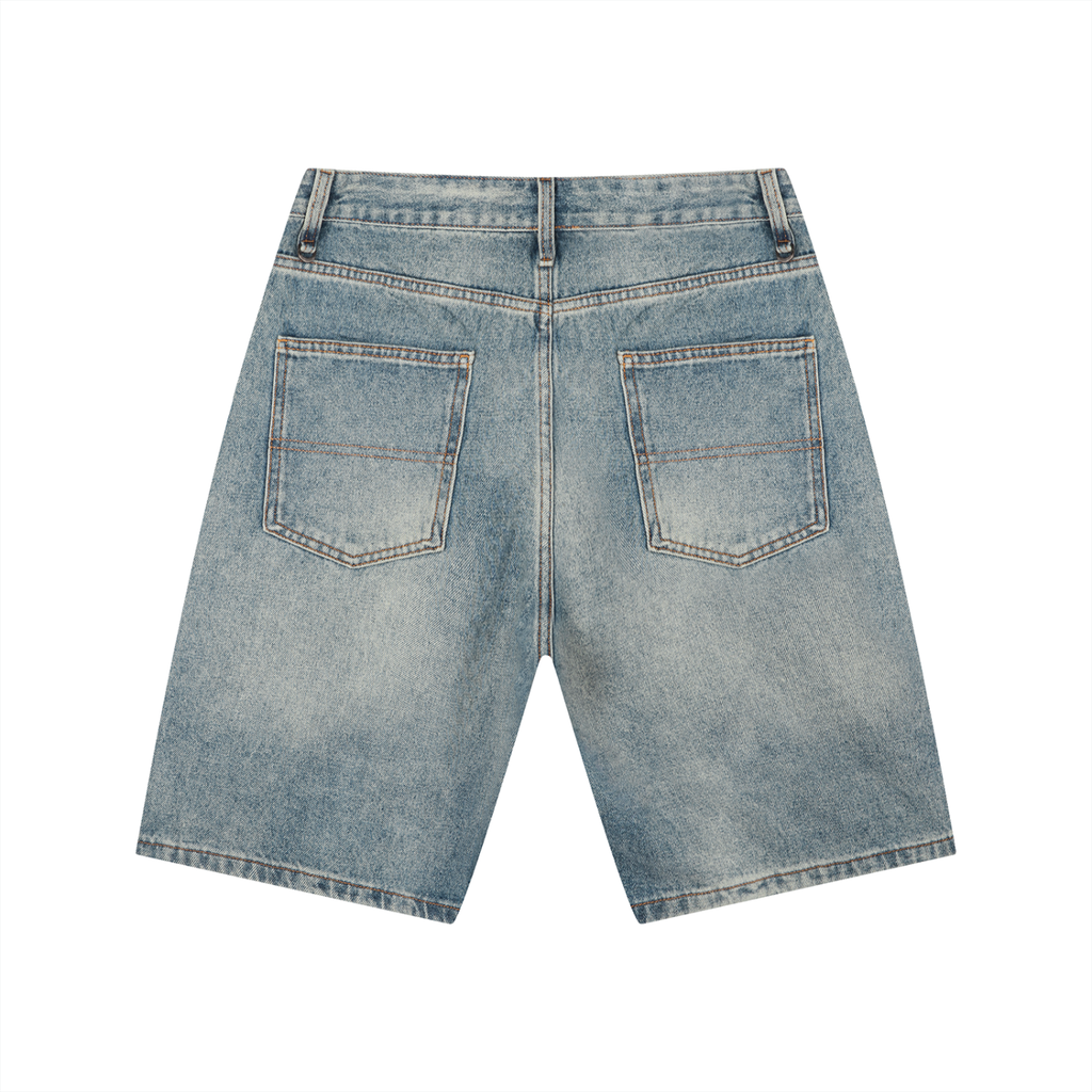 Men's Vintage Wash Denim Shorts – Relaxed Street Fit