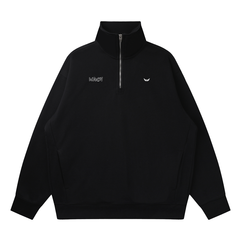 Quarter-Zip Drop Shoulder Sweatshirt – Oversized Unisex Fit