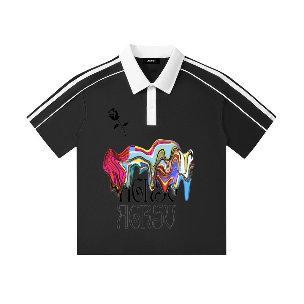 Contrast Collar Short-Sleeve Polo Shirt