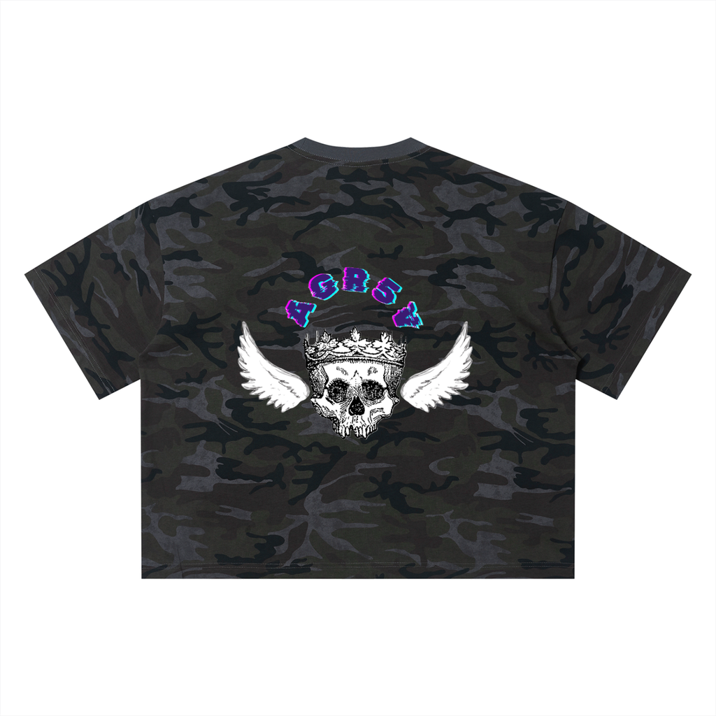 Camo Boxy Drop Shoulder Tee – Unisex Oversized Fit