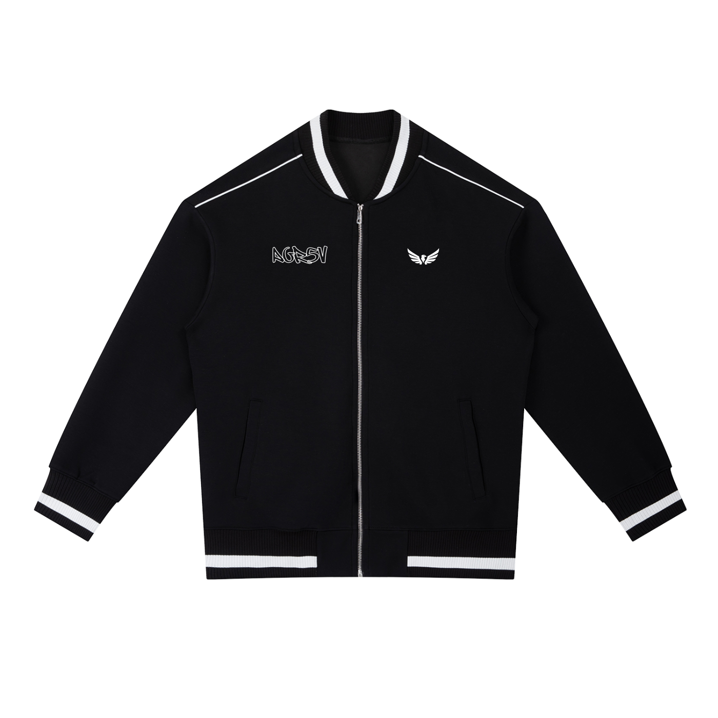Contrast Piping Zip Bomber Jacket – Heavyweight Unisex Fit