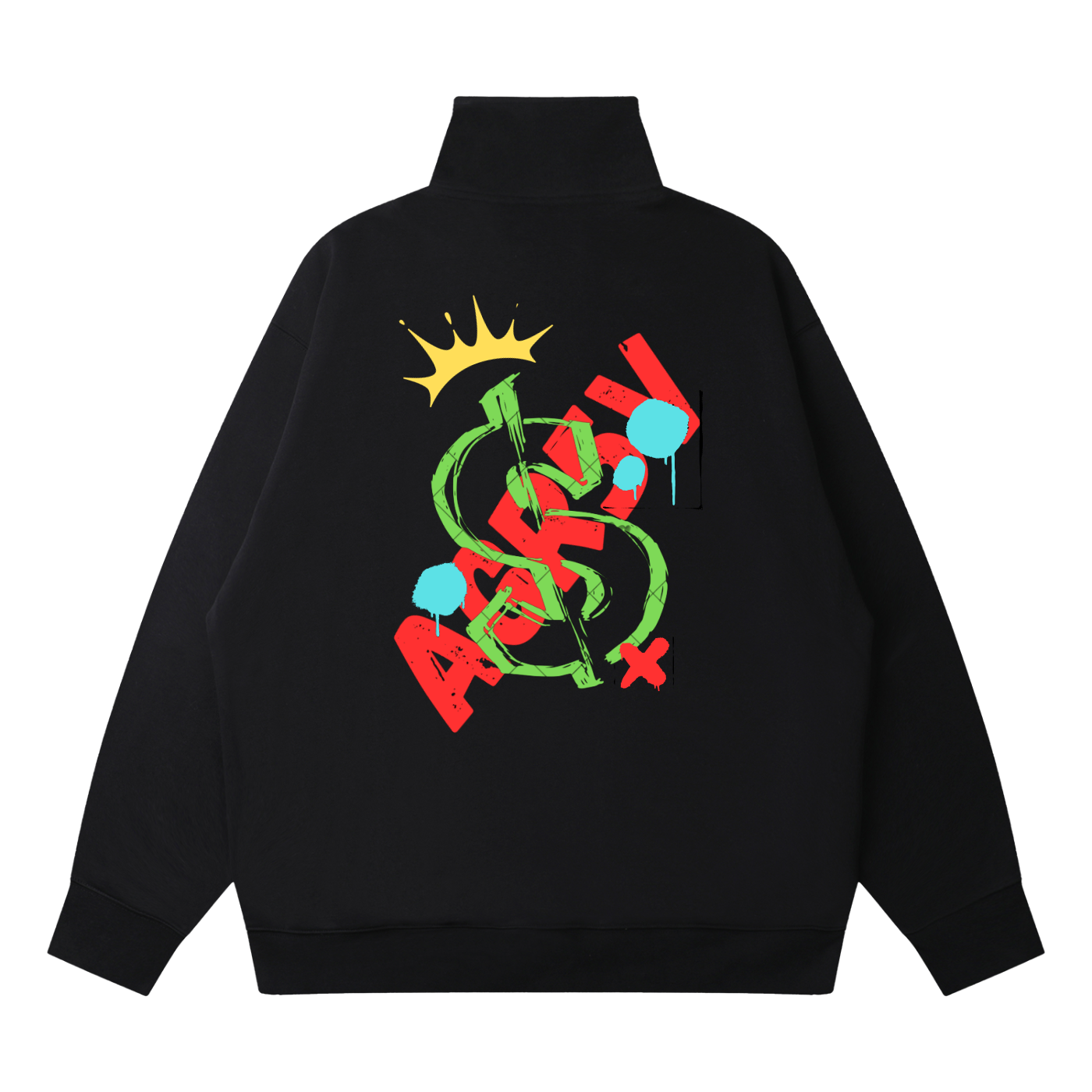 Quarter-Zip Drop Shoulder Sweatshirt – Oversized Unisex Fit