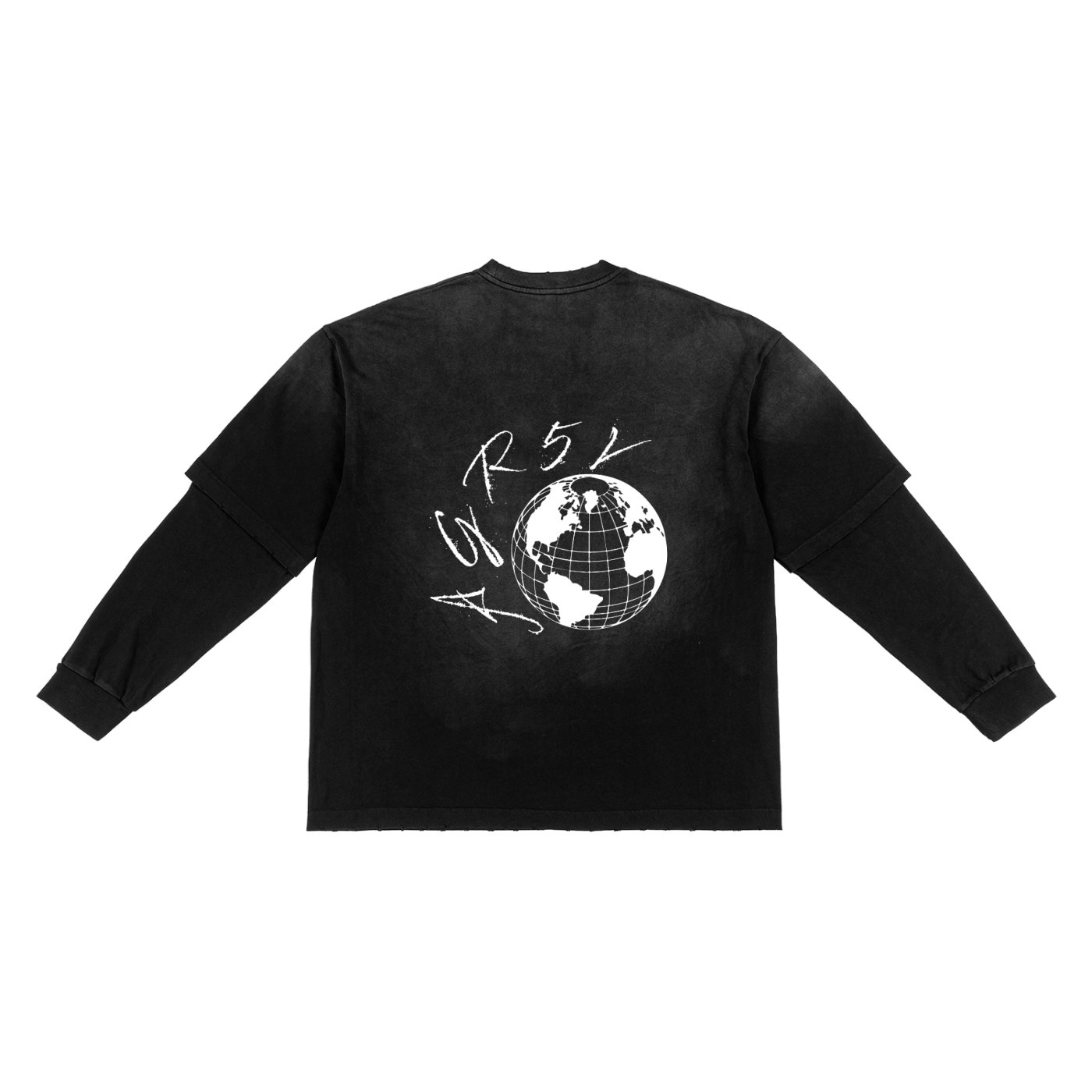 Sunfade Hand-Frayed Faux Two-Piece T-Shirt