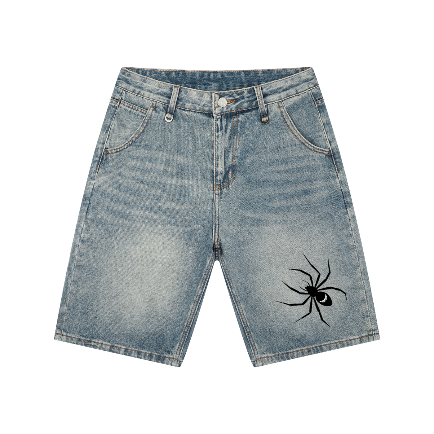 Men's Vintage Wash Denim Shorts – Relaxed Street Fit