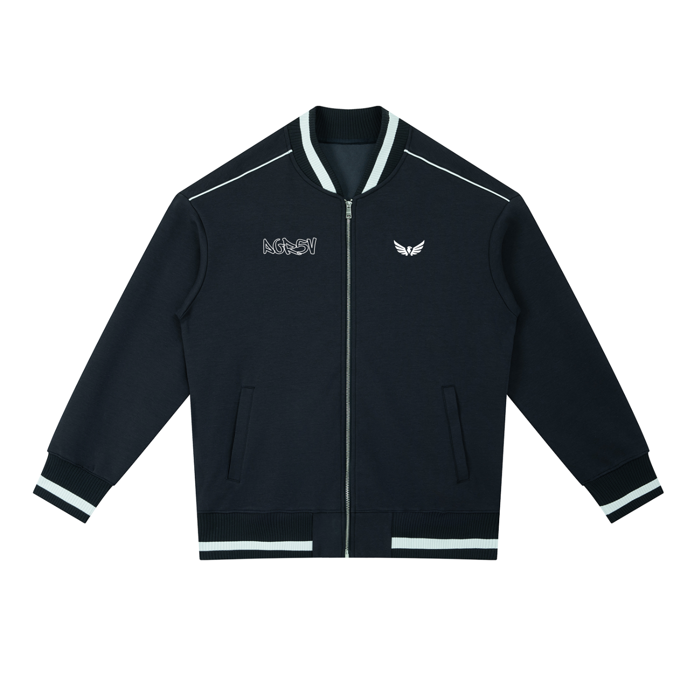 Contrast Piping Zip Bomber Jacket – Heavyweight Unisex Fit